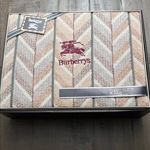Authentic Burberry Chevron Blanket in Cream, Tan, and Pink